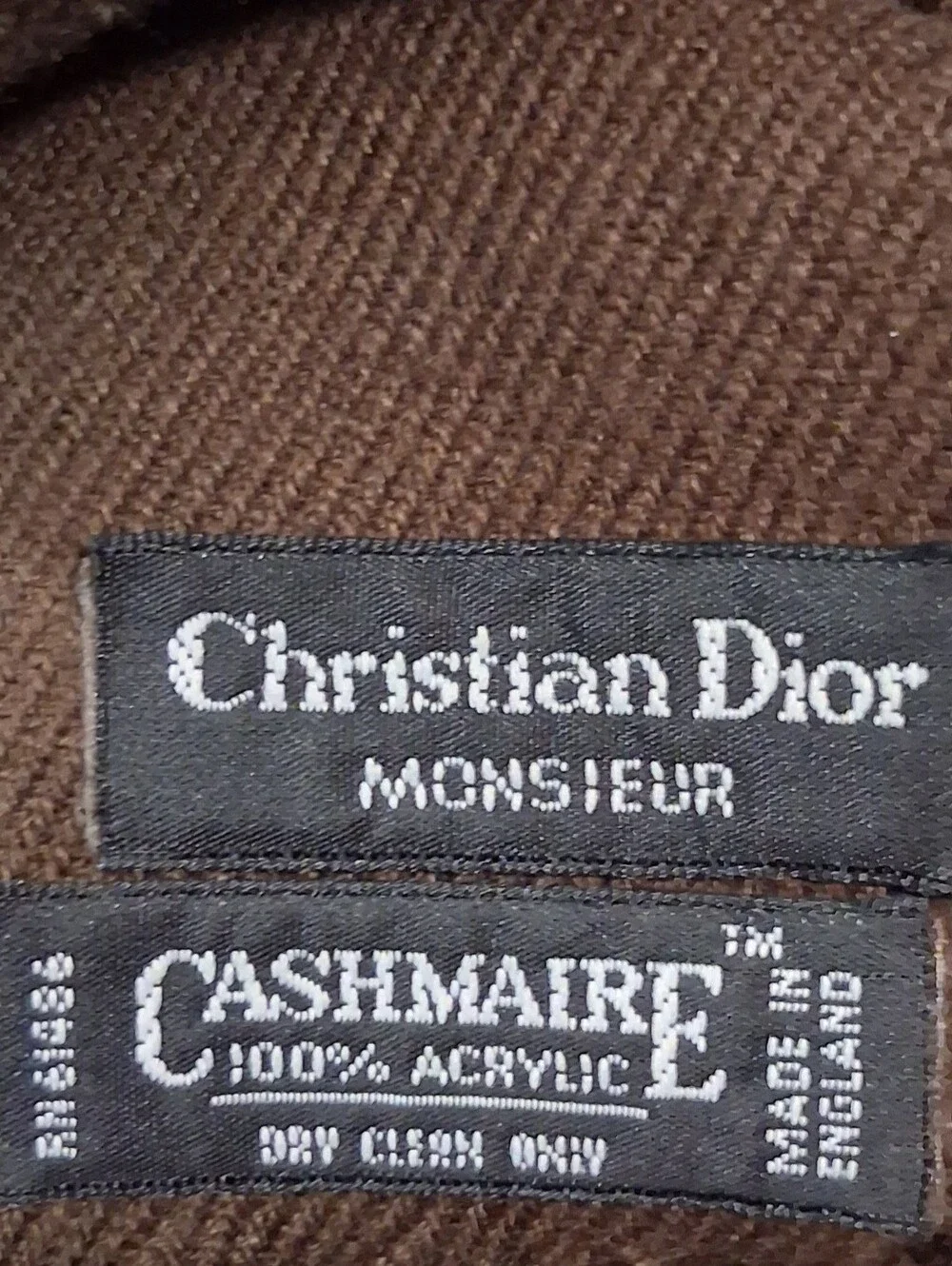 EUC Vintage Christian Dior XL Brown Business Casual Everyday Unisex Scarf Wrap